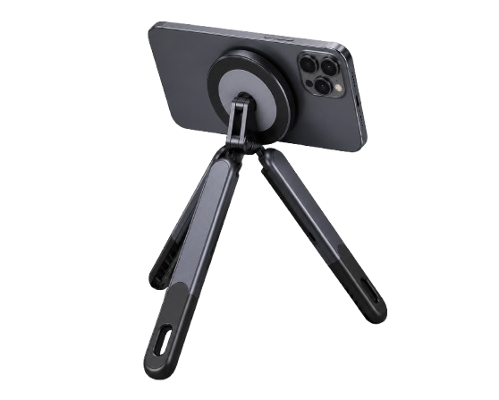 3-in-1 Magnetic Stand for Phone, Tablet & Laptop — Foldable Aluminum Riser & Tripod